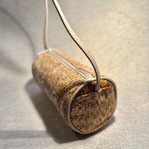 SNAKESKIN Cool Vintage Cylinder Purse
